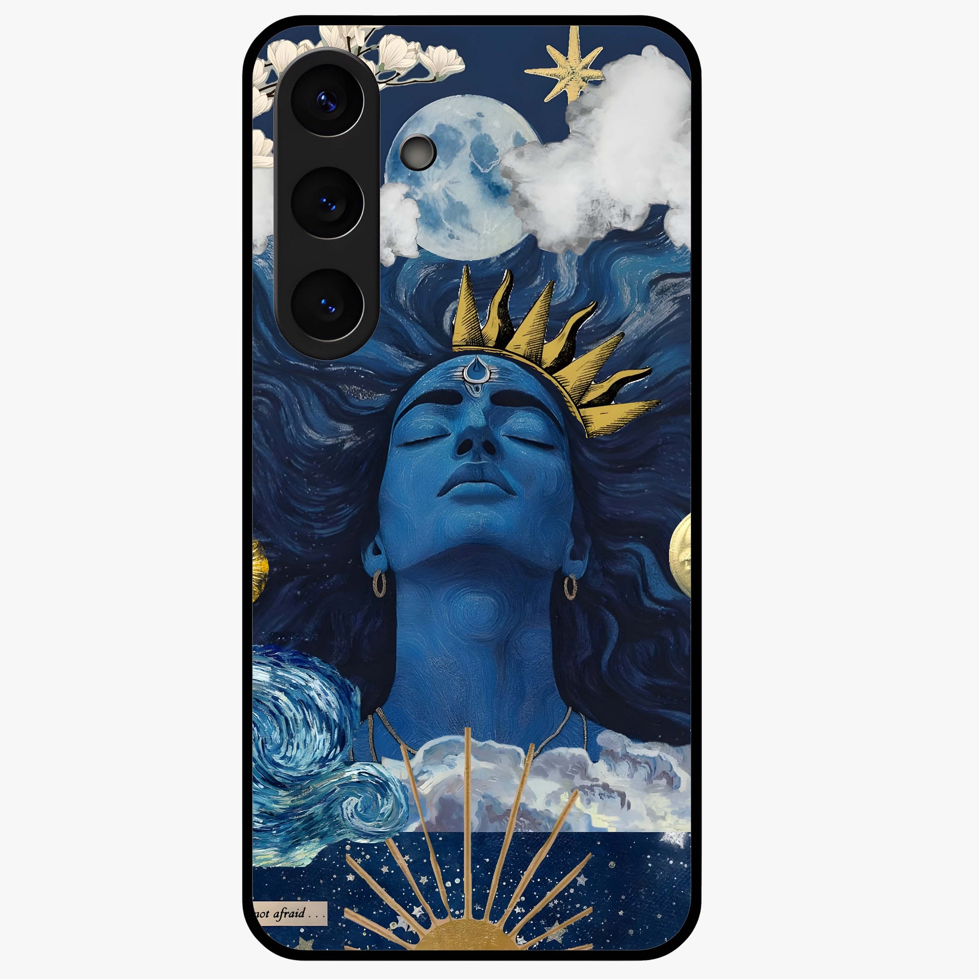 Aesthetic Lord Shiva Glass Case showing flat back view with divine Shiva artwork and glossy glass finish.