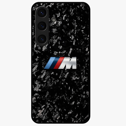 Carbon Speed Mark Glass Case showing flat back view with sporty carbon pattern artwork and glossy glass finish.