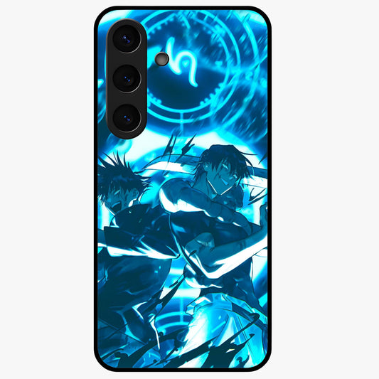Cursed Energy Clash Glass Case showing flat back view with intense cursed energy artwork and glossy glass finish.