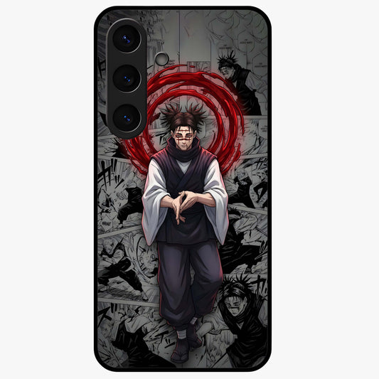 Cursed Ritual Ascension Glass Case showing flat back view with dark ritual themed artwork and glossy glass finish.