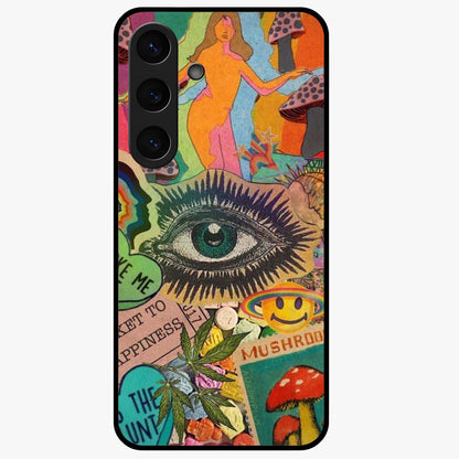 Mystic Eye Wonderland Glass Case showing flat back view with mystical eye themed artwork and glossy glass finish.