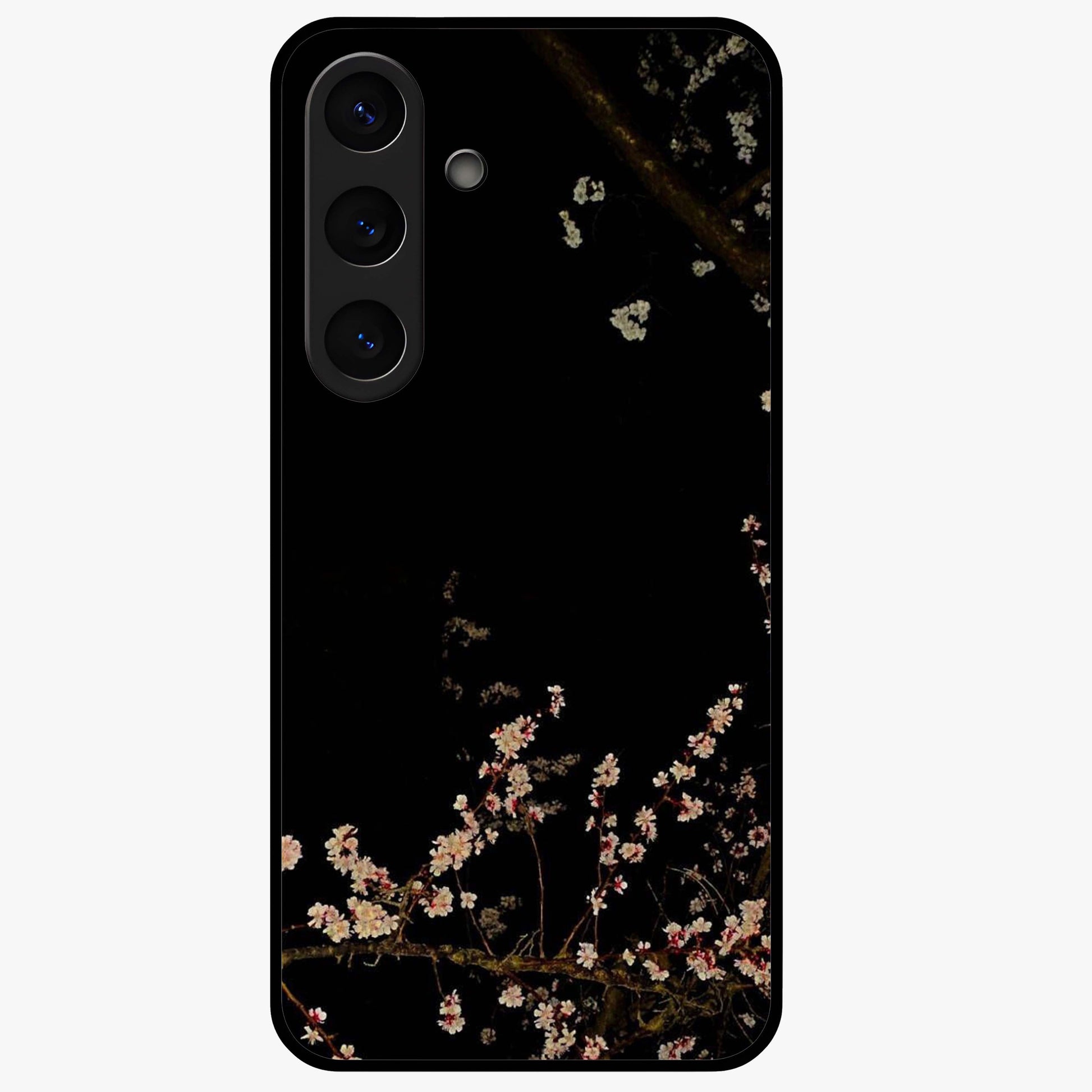 Petal Moon Light With Custom Name Glass Case showing flat back view with floral moonlight artwork and personalized name design.