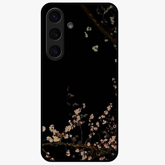 Petal Moon Light With Custom Name Glass Case showing flat back view with floral moonlight artwork and personalized name design.