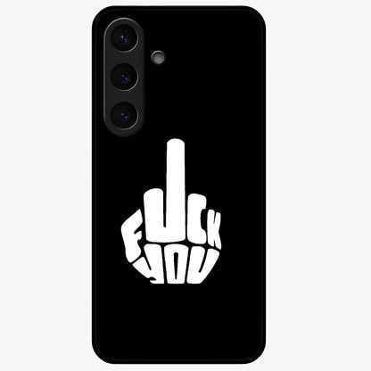 Rebel Mode On Glass Case showing flat back view with bold rebellious typography artwork and glossy glass finish.