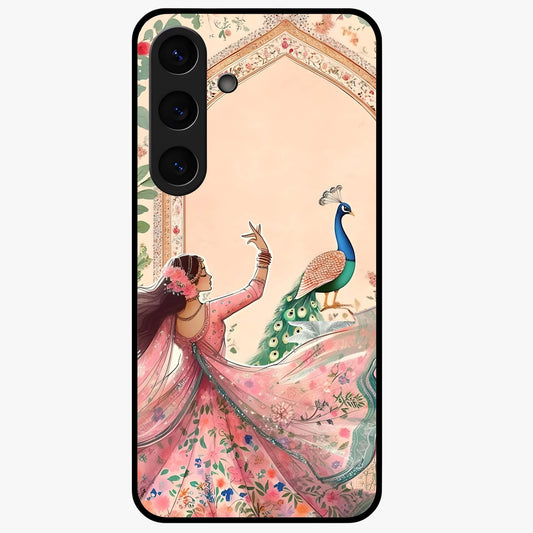 Royal Grace Muse Glass Case showing flat back view with elegant artistic artwork and glossy glass finish.