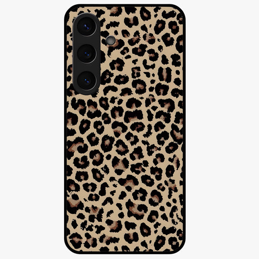 Savage Chic Pattern Glass Case showing flat back view with stylish patterned artwork and glossy glass finish.