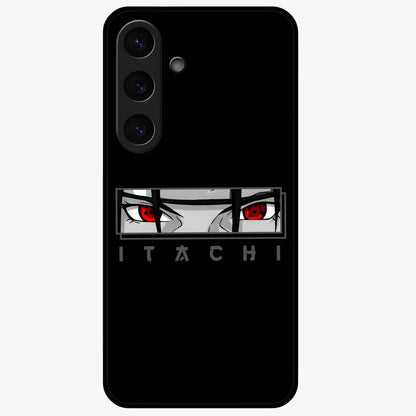 Scarlet Gaze Dominance Glass Case showing flat back view with striking red themed artwork and glossy glass finish.