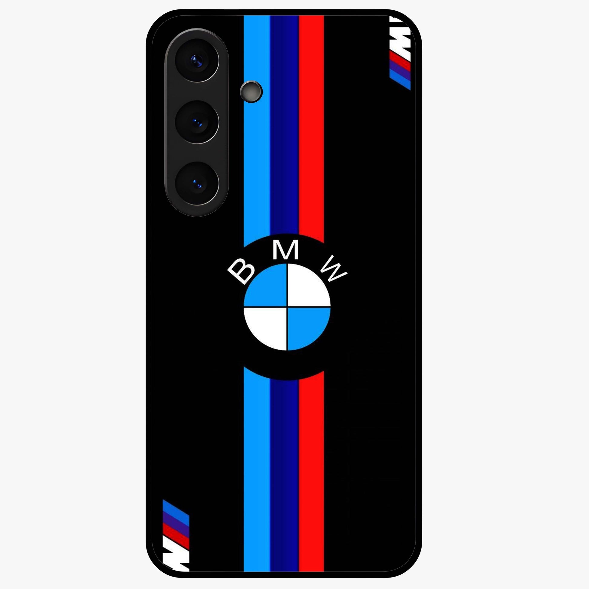 Turbo BMW Beast Glass Case showing flat back view with high performance sports car artwork and glossy glass finish.