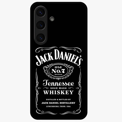 Vintage Whiskey Heritage Glass Case showing flat back view with classic whiskey inspired artwork and glossy glass finish.