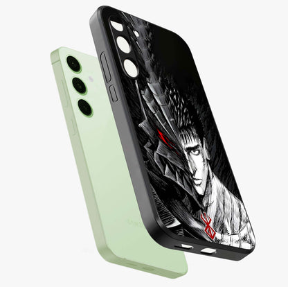 Berserker Blood Oath Glass Case displayed in angled mockup highlighting dark fantasy graphic design and powerful theme.