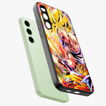 Firing Goku Glass Case displayed in angled mockup highlighting dynamic anime character design with action aesthetic.