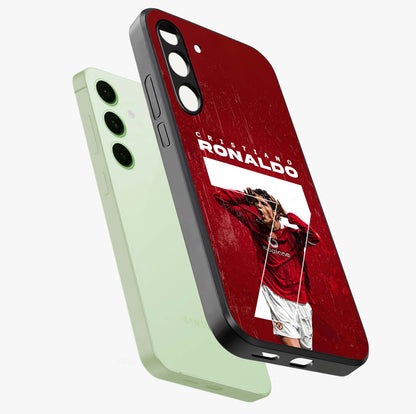 Goal Celebration Legacy Glass Case displayed in angled mockup highlighting energetic sports celebration design with bold athletic theme.