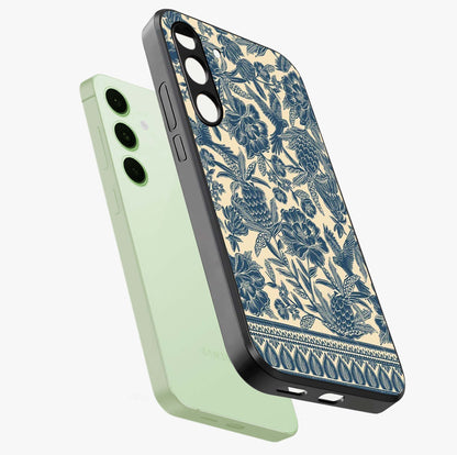 Heirloom Wild Bloom Glass Case displayed in angled mockup highlighting botanical bloom design with classic aesthetic style.