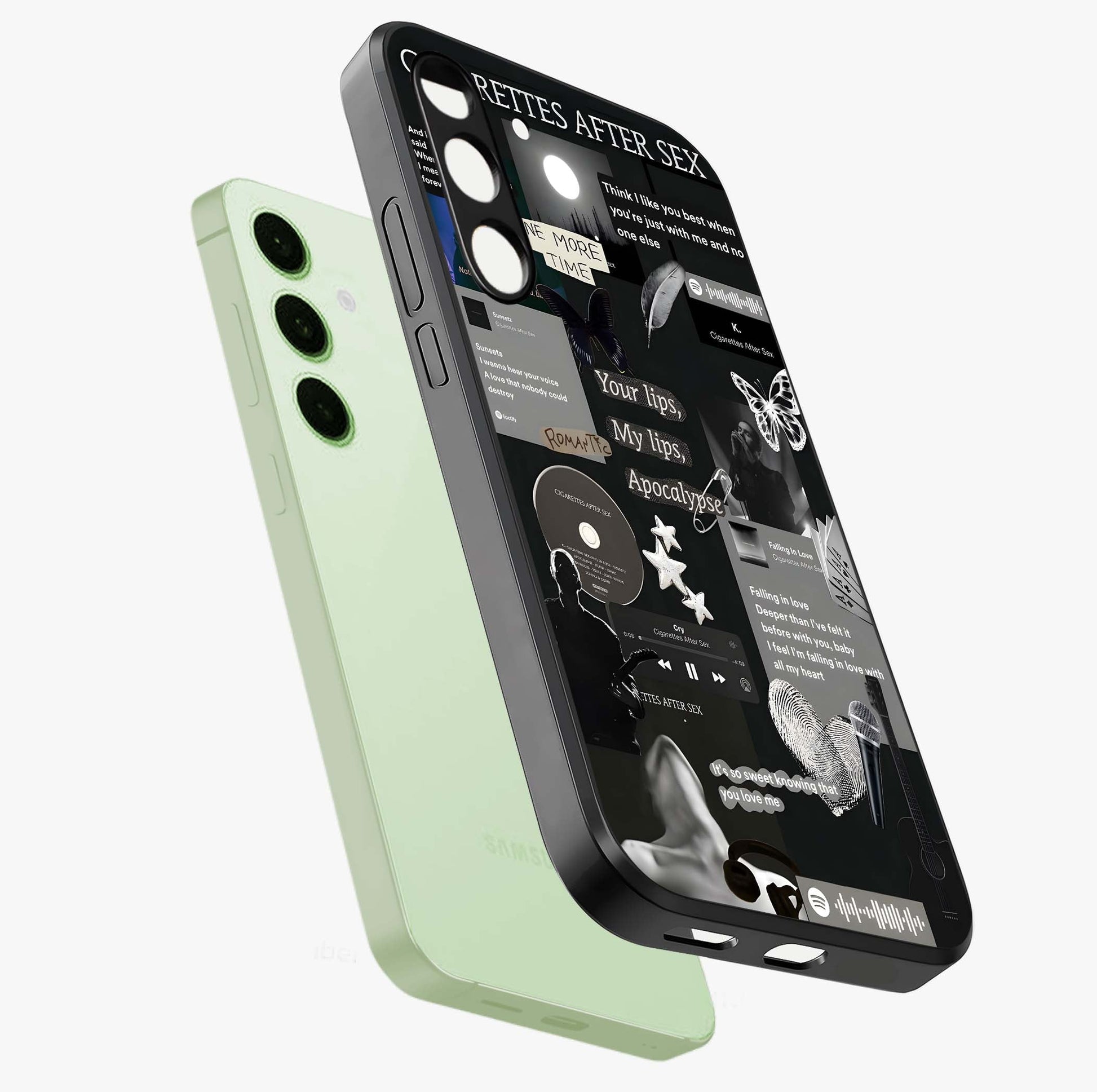 Midnight Love Echo Glass Case displayed in angled mockup highlighting elegant love inspired design with deep aesthetic style.