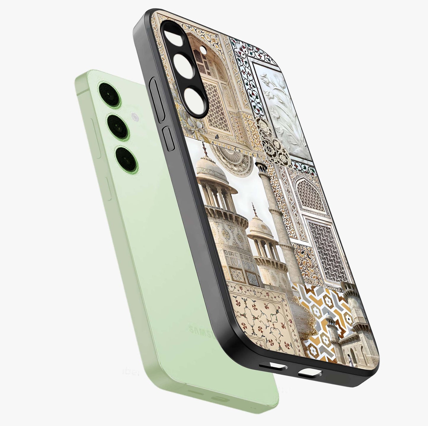 Mughal Marble Legacy Glass Case displayed in angled mockup highlighting elegant heritage marble artwork with royal aesthetic.