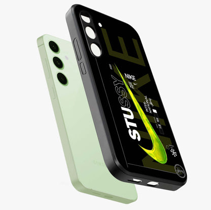 Neon Street Edition Glass Case displayed in angled mockup highlighting vibrant urban design with bold street aesthetic.