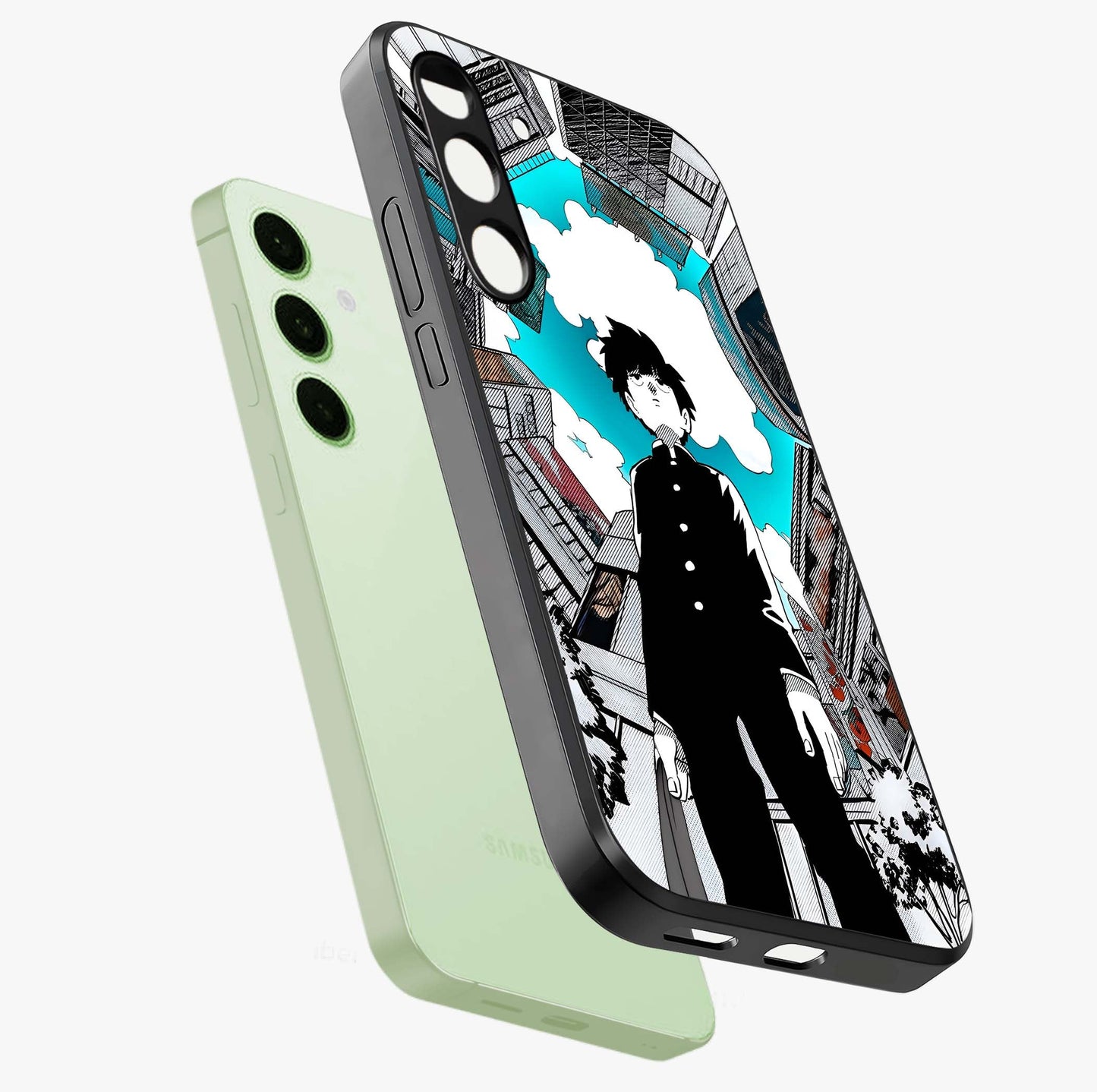 Silent Psychic Awakening Glass Case displayed in angled mockup highlighting spiritual awakening design with cosmic aesthetic.