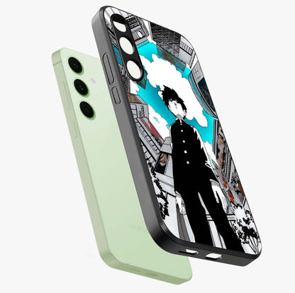 Silent Psychic Awakening Glass Case displayed in angled mockup highlighting spiritual awakening design with cosmic aesthetic.