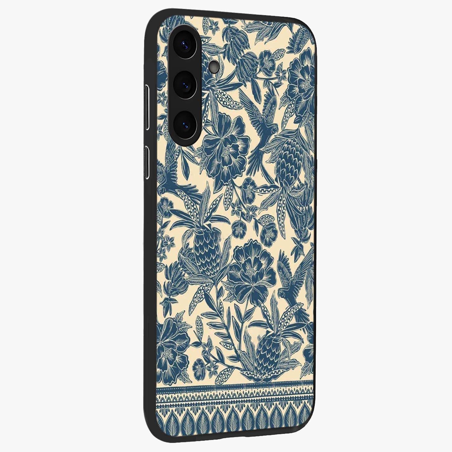 Heirloom Wild Bloom Glass Case upright view showcasing delicate wildflower artwork with timeless floral theme.