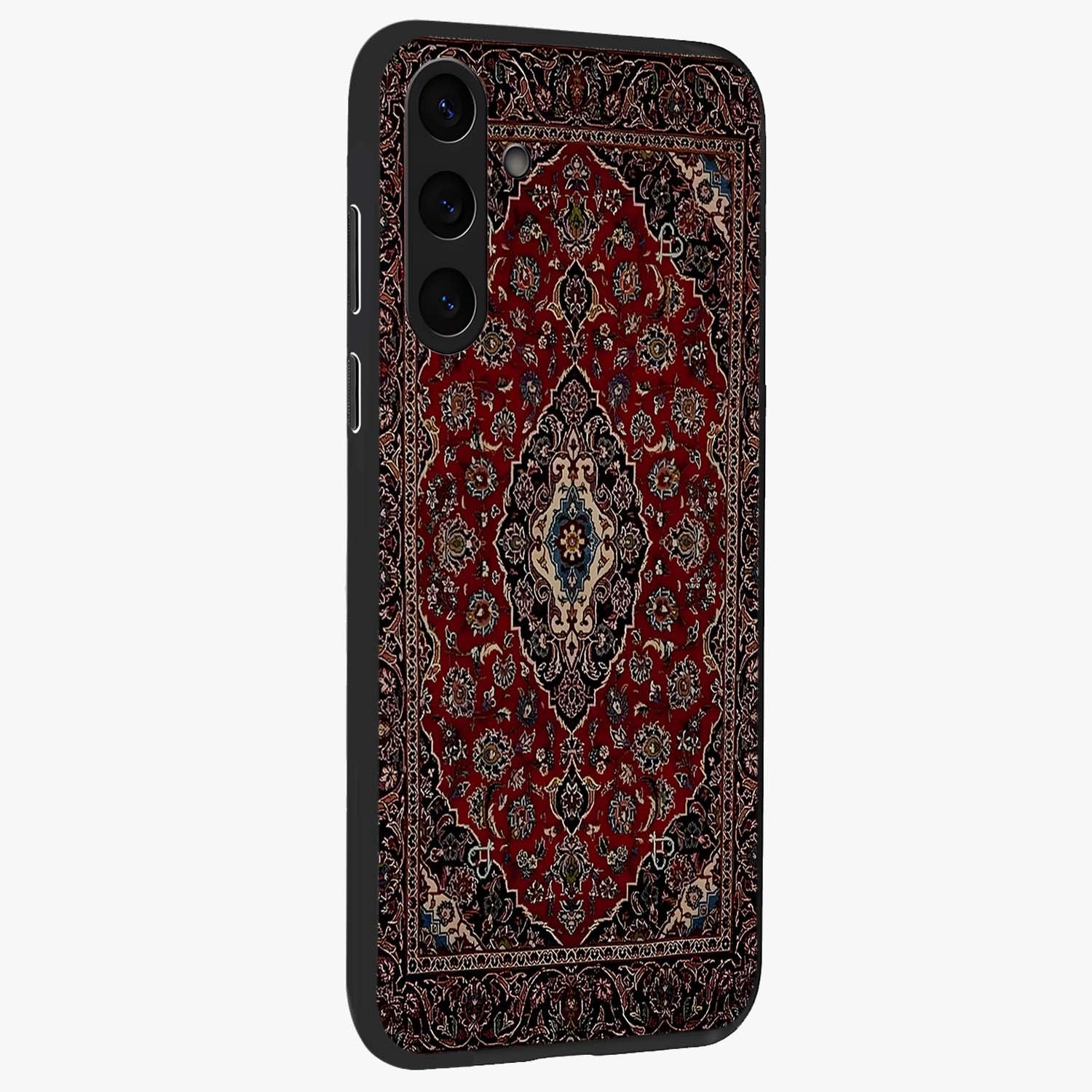 Heritage Carpet Royale Glass Case upright view showcasing detailed ornamental artwork with luxurious traditional theme.