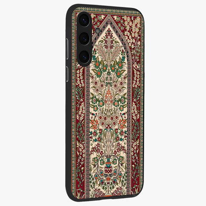 Persian Inspired Glass Case upright view showcasing decorative Persian artwork with rich heritage theme.