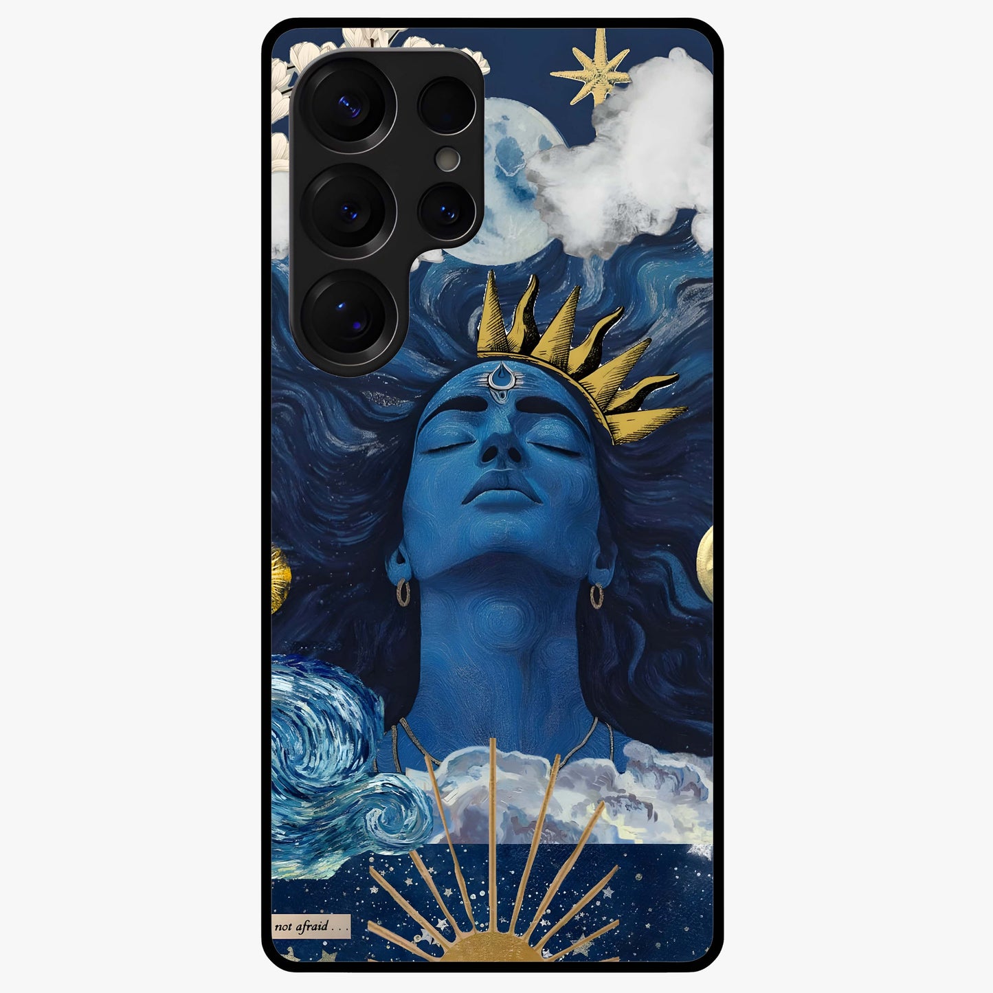 Aesthetic Lord Shiva Glass Case showing flat back view with divine Shiva artwork and glossy glass finish.