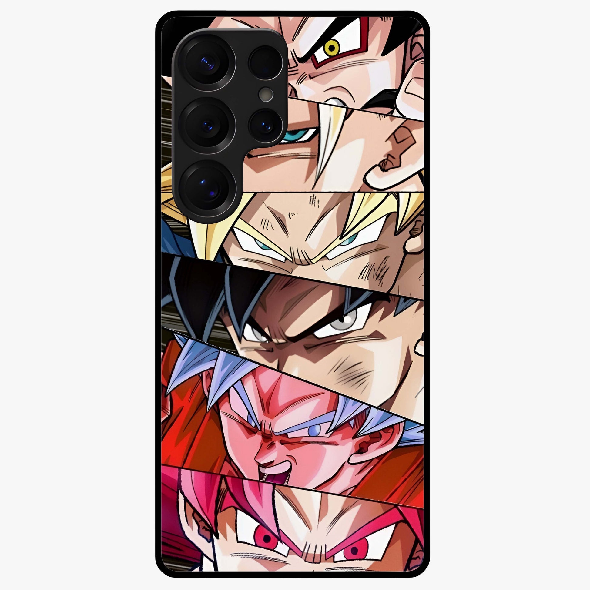 Anime Character Glass Case showing flat back view with vibrant anime artwork and glossy glass finish.