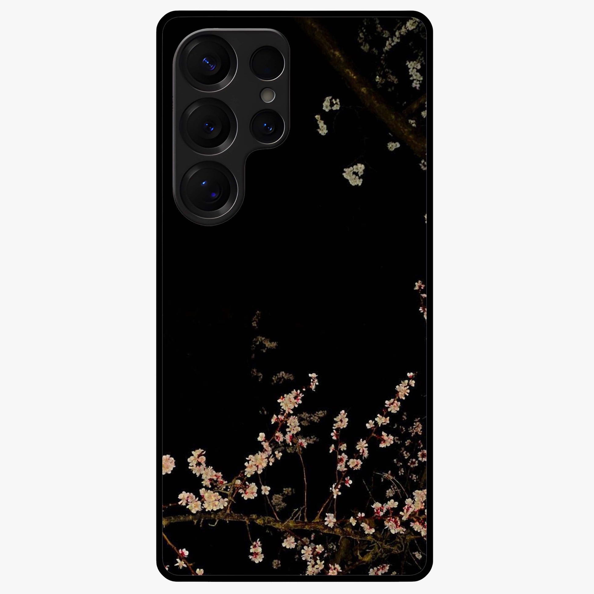 Petal Moon Light With Custom Name Glass Case showing flat back view with floral moonlight artwork and personalized name design.
