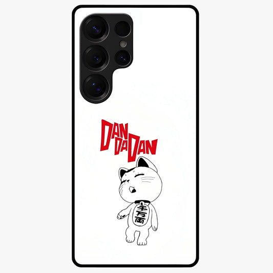 Playful Spirit Charm Glass Case showing flat back view with cheerful charm themed artwork and glossy glass finish.