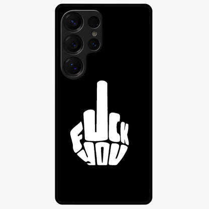 Rebel Mode On Glass Case showing flat back view with bold rebellious typography artwork and glossy glass finish.