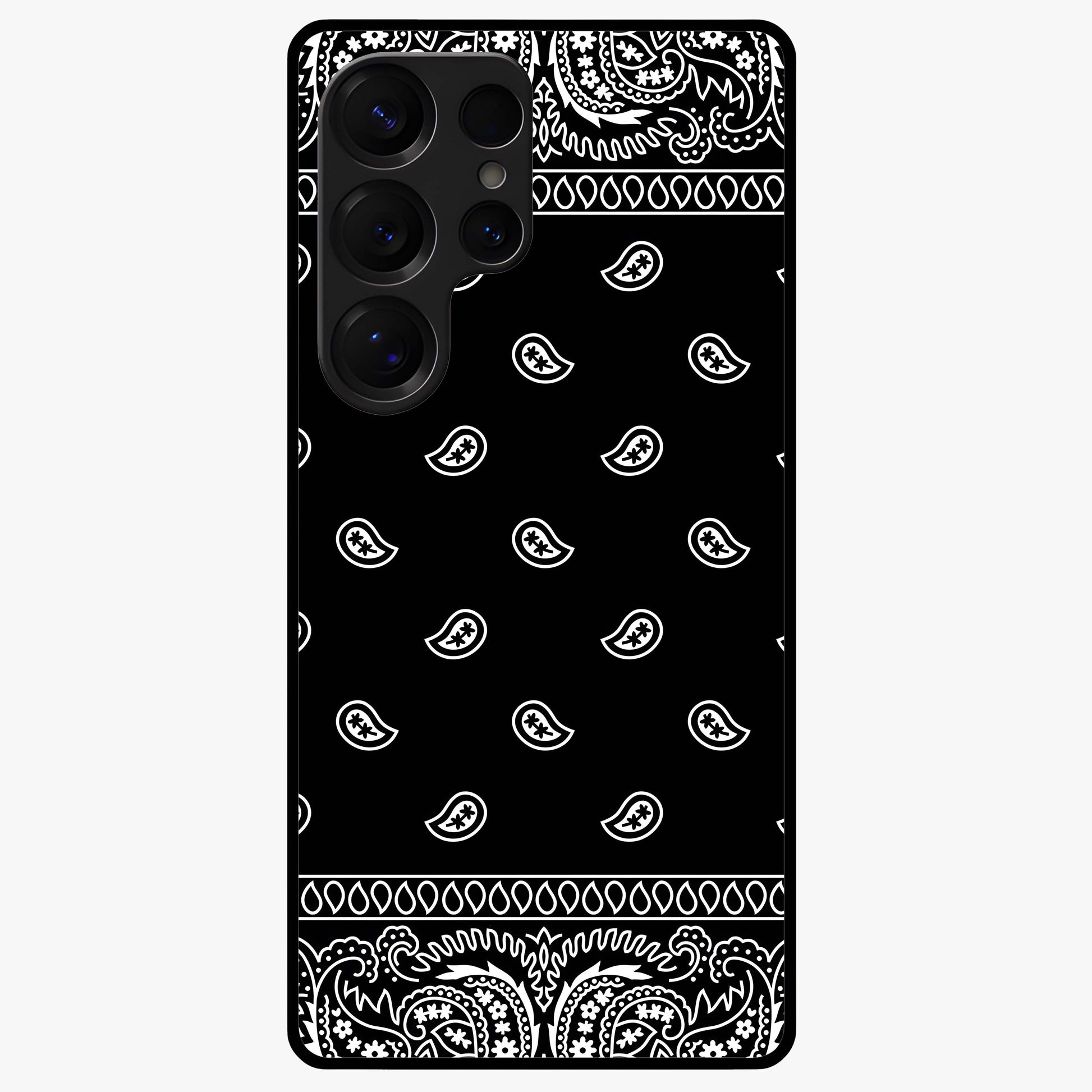 Retro Rebel Threads Glass Case showing flat back view with vintage street style artwork and glossy glass finish.