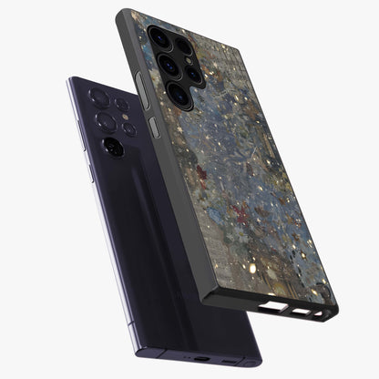 Aesthetic Astrolophia Glass Case displayed in angled mockup highlighting artistic aesthetic elements and smooth glass surface.