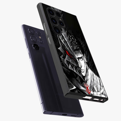 Berserker Blood Oath Glass Case displayed in angled mockup highlighting dark fantasy graphic design and powerful theme.