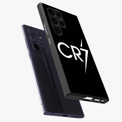 Cr7 Elite Strike Glass Case displayed in angled mockup highlighting powerful sports graphic with bold athletic theme.