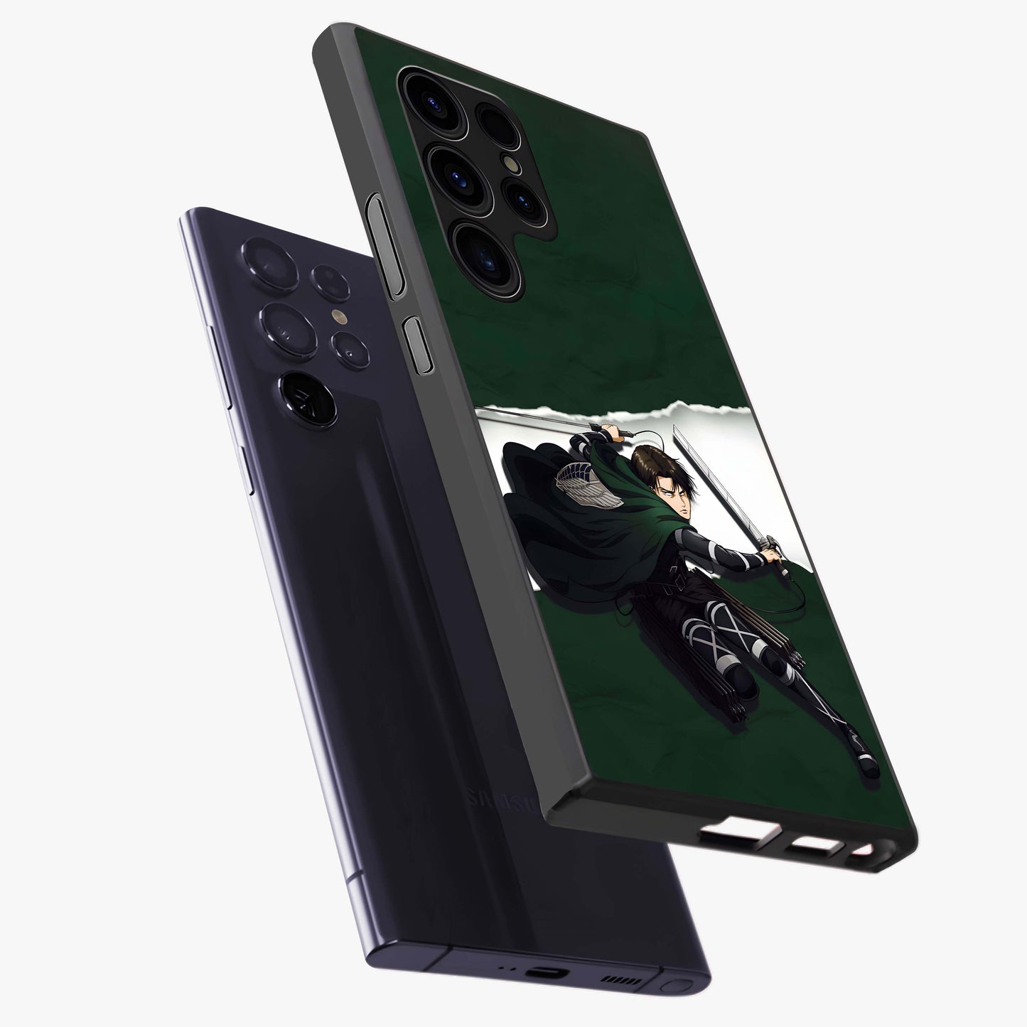 Emerald War Vanguard Glass Case displayed in angled mockup highlighting intense battle inspired design with emerald tone aesthetic.