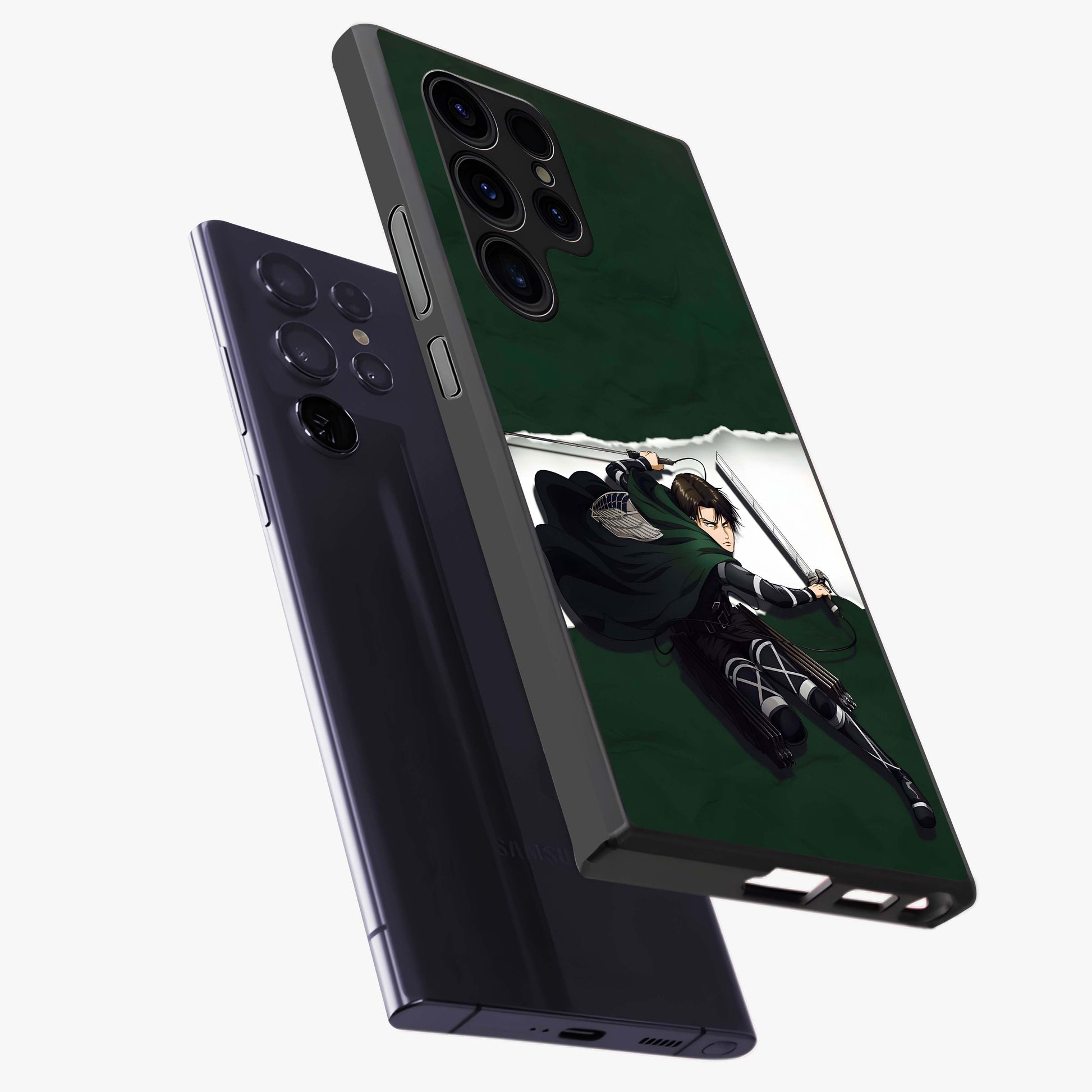 Emerald War Vanguard Glass Case displayed in angled mockup highlighting intense battle inspired design with emerald tone aesthetic.