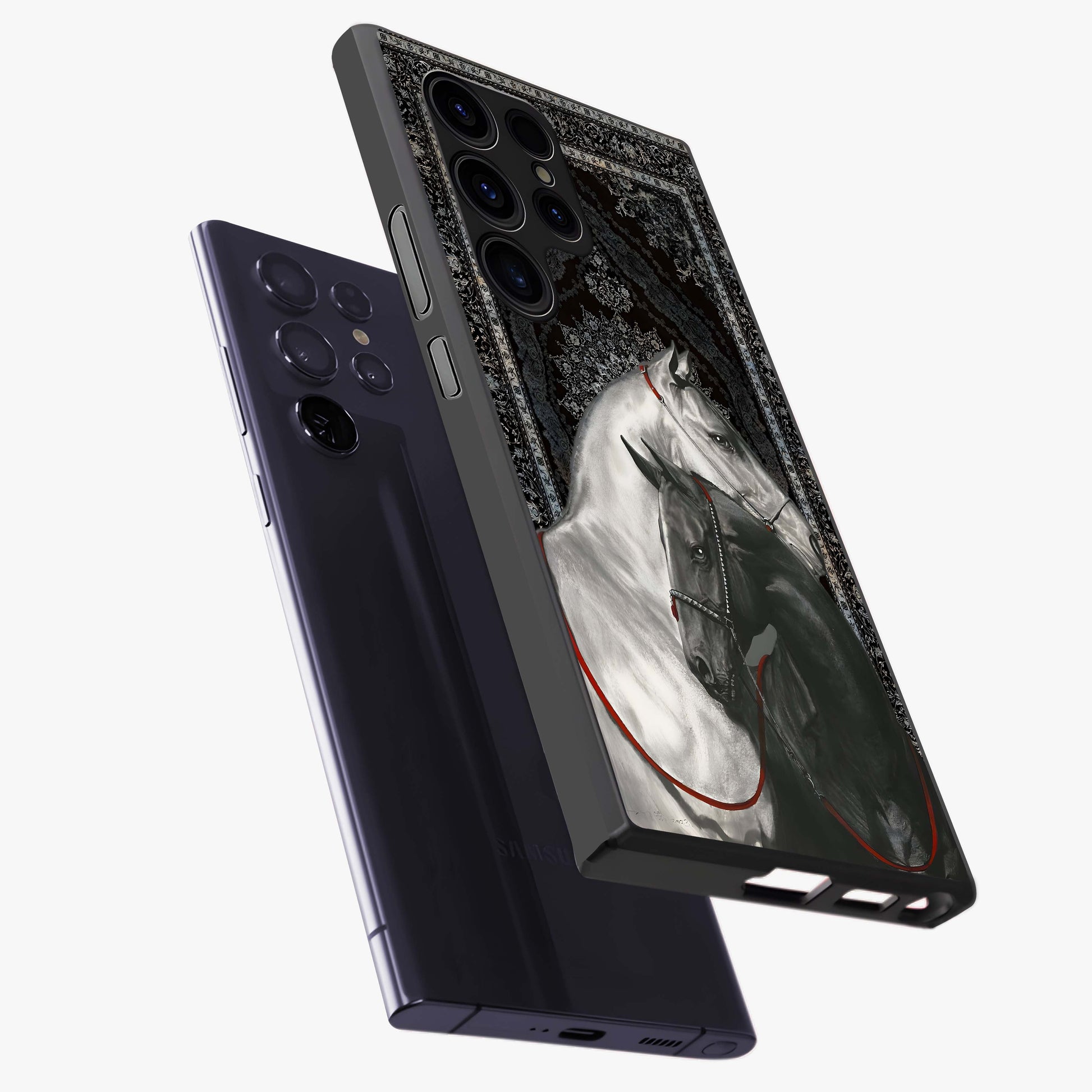 Majestic Ride Legacy Glass Case displayed in angled mockup highlighting sleek vehicle design with bold racing aesthetic.