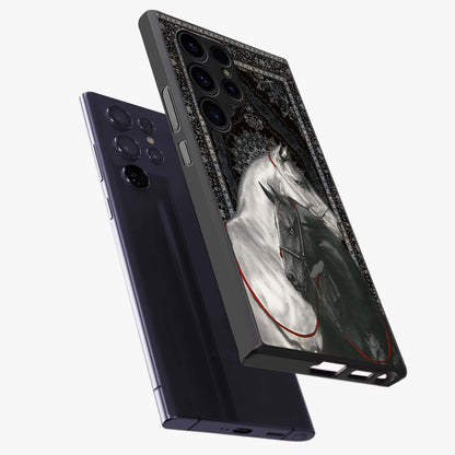 Majestic Ride Legacy Glass Case displayed in angled mockup highlighting sleek vehicle design with bold racing aesthetic.
