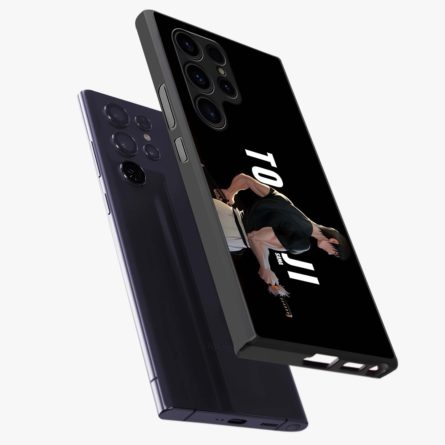 Midnight Blade Resolve Glass Case displayed in angled mockup highlighting powerful blade illustration with dramatic dark aesthetic.