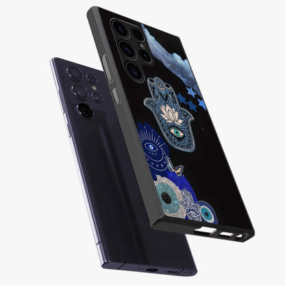 Mystic Hand Aura Glass Case displayed in angled mockup highlighting magical aura design with spiritual aesthetic style.