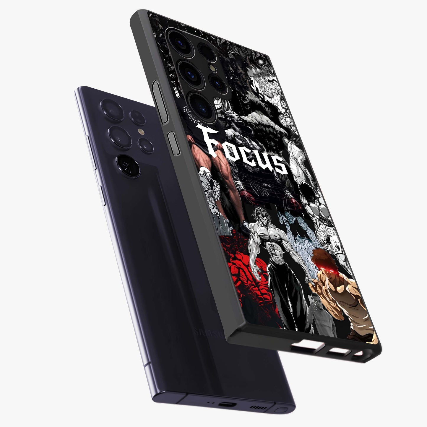 Relentless Power Focus Glass Case displayed in angled mockup highlighting bold statement design with modern aesthetic style.