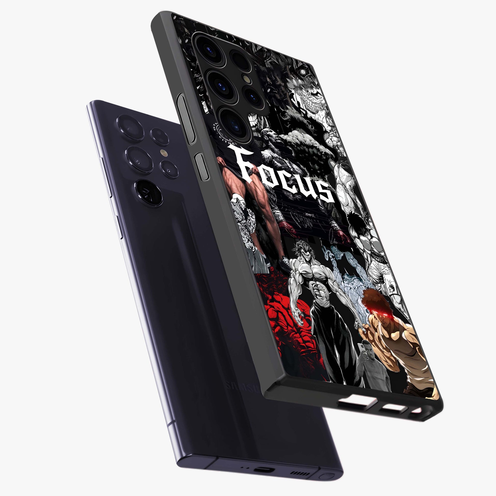 Relentless Power Focus Glass Case displayed in angled mockup highlighting bold statement design with modern aesthetic style.