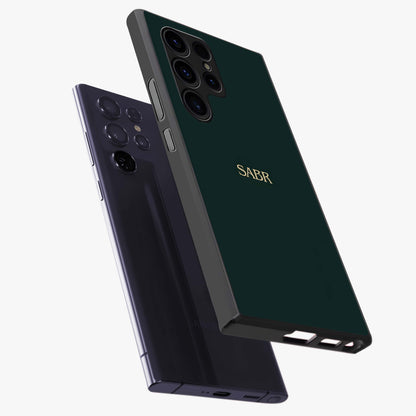 Sabr Minimal Patience Glass Case displayed in angled mockup highlighting simple inspirational design with clean aesthetic style.