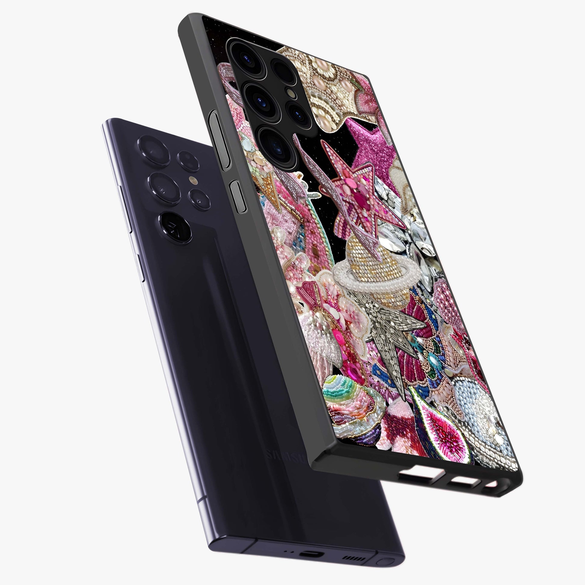 Starlit Jewel Dream Glass Case displayed in angled mockup highlighting glowing celestial jewel design with dreamy aesthetic.
