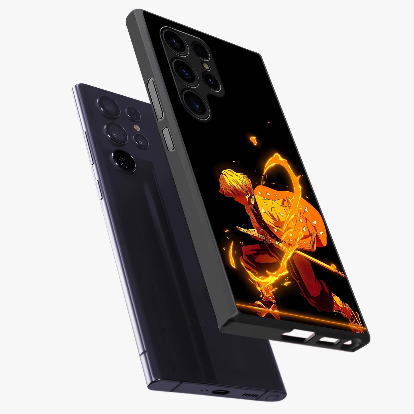 Thunder Flame Execution Glass Case displayed in angled mockup highlighting dramatic fire themed design with intense fantasy aesthetic.
