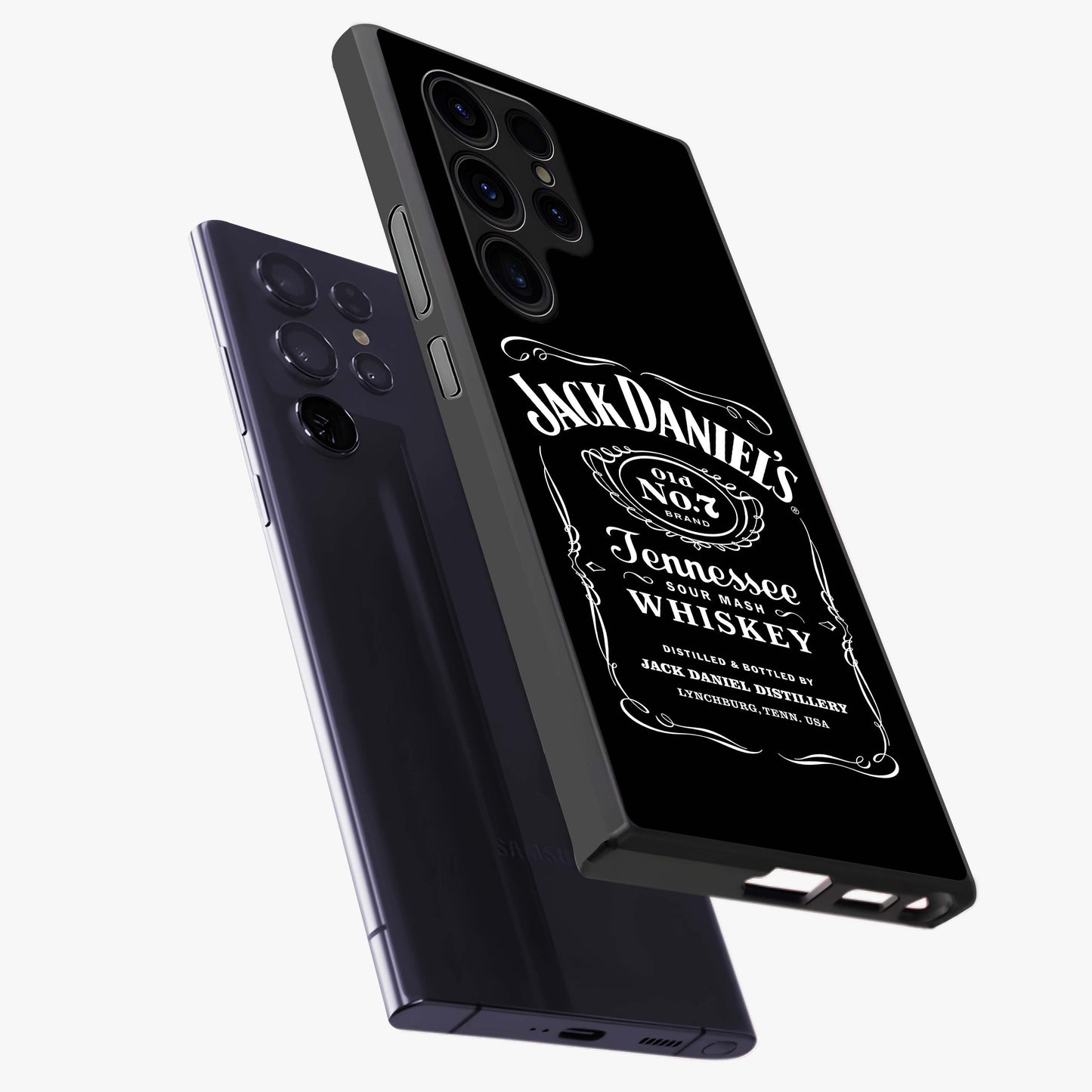 Vintage Whiskey Heritage Glass Case displayed in angled mockup highlighting retro beverage themed design with heritage aesthetic.