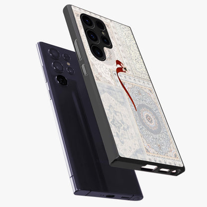 White Aesthetic Bow Glass Case displayed in angled mockup highlighting clean bow design with soft aesthetic style.