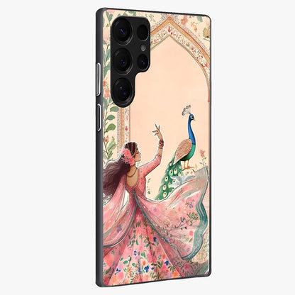 Royal Grace Muse Glass Case upright view showcasing stylish artistic artwork with sophisticated royal theme.