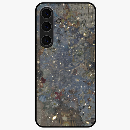Aesthetic Astrolophia Glass Case showing flat back view with dreamy aesthetic design and glossy glass finish.