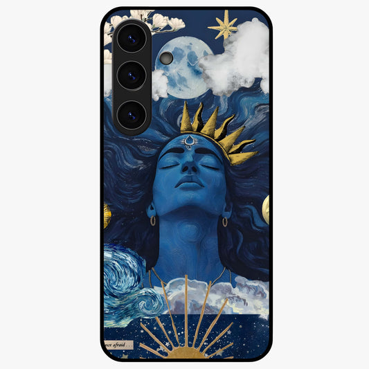 Aesthetic Lord Shiva Glass Case showing flat back view with divine Shiva artwork and glossy glass finish.